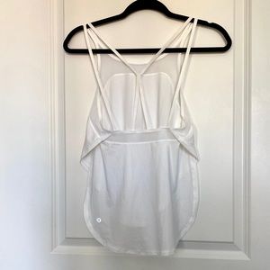 Lululemon White Mesh Tank • S
